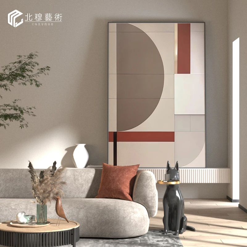 Italian light luxury style living room background wall decorative painting sample room senior sense of art painting