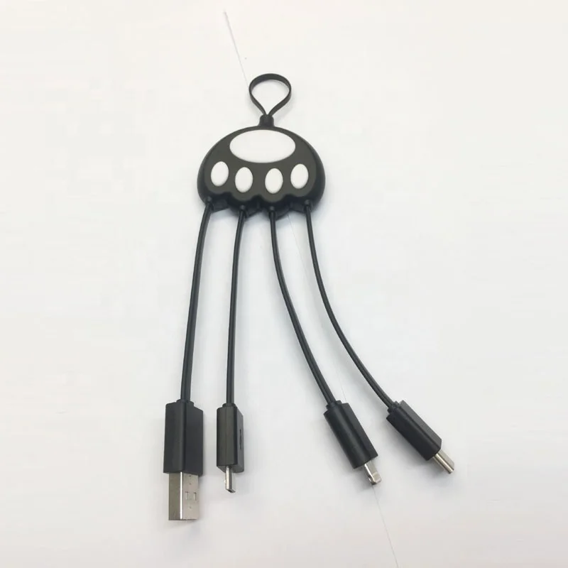 Быстрая зарядка кабель для передачи данных многофункциональный 4 в 1 зарядный кабель для Iphone, Android и Тип C