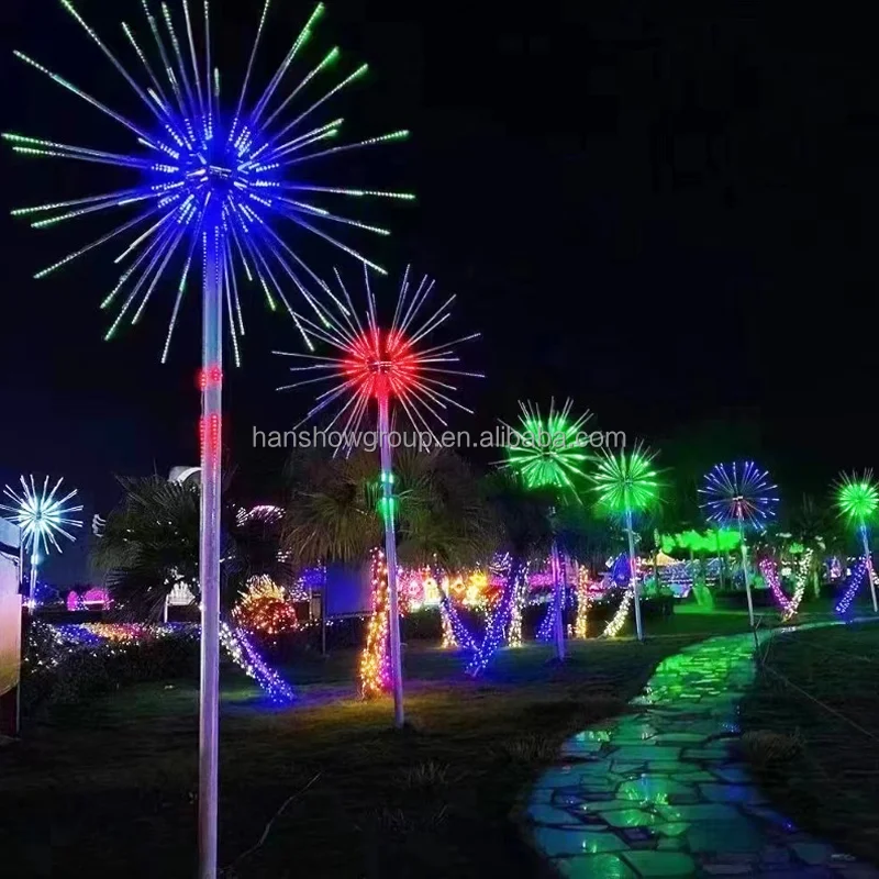 LED color changing fireworks light with APP remote control pixel tube RGB holiday light decoration atmosphere light