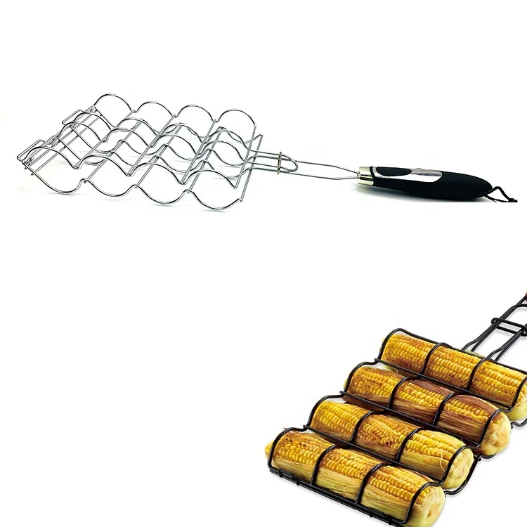 Portable BBQ non-stick Grill Corn Grilling Basket for outdoor charcoal grill tools