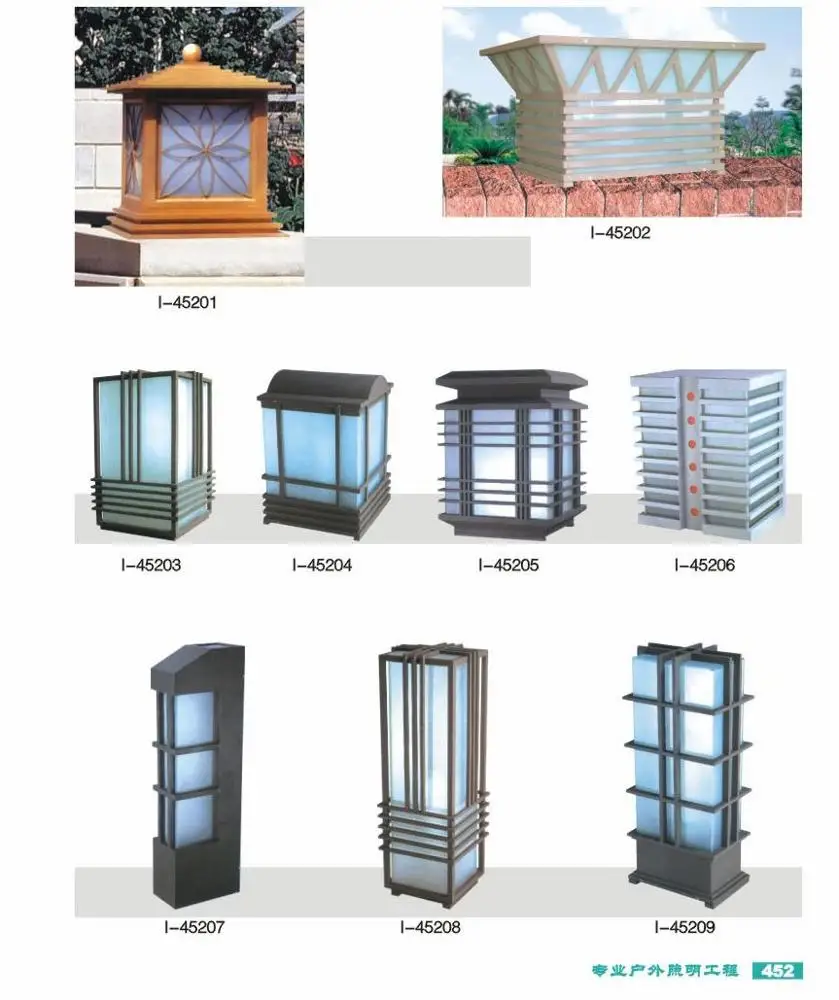 Outdoor Antique Garden Pillar Fence Lamp Post Gate Light