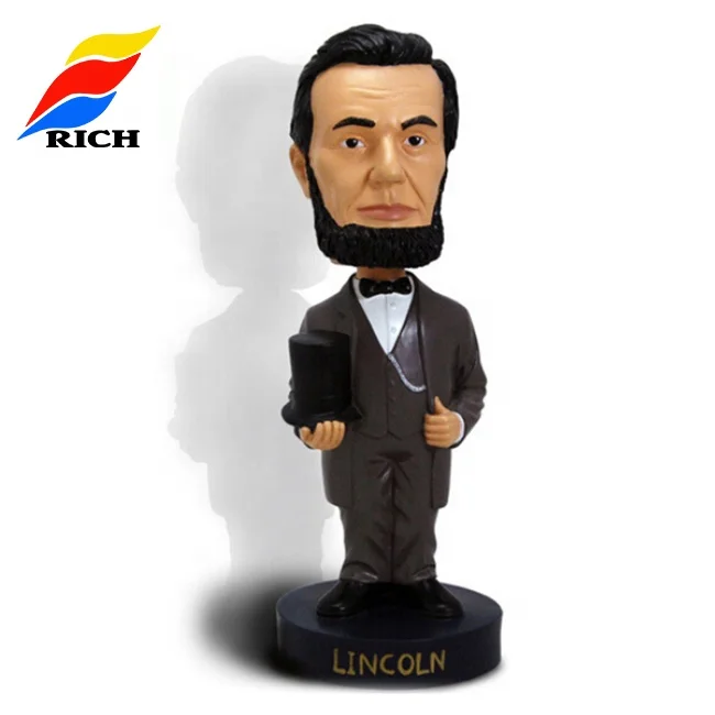 polyresin resin  folk art bobble head doll,styling head doll,bobble head custom resin figure anime