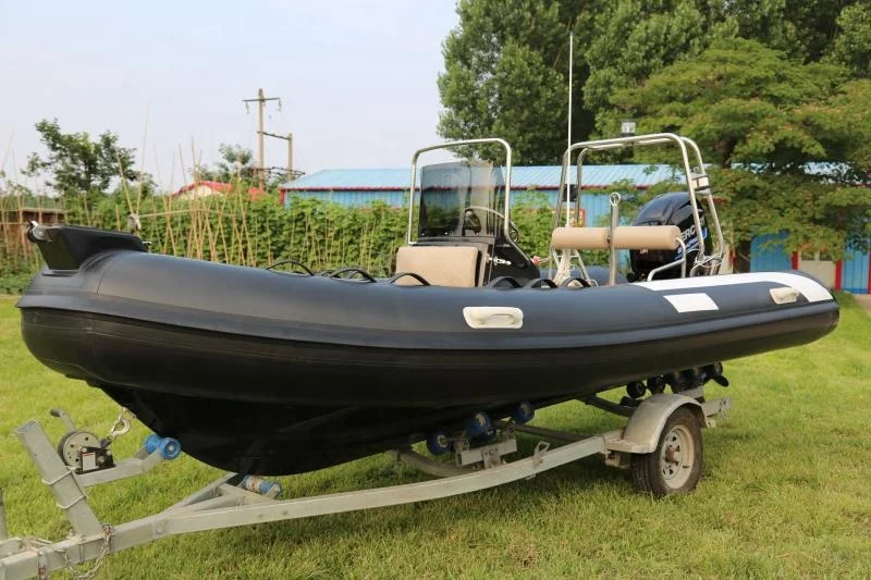 CE RIB480 Inflatable Boat Fiberglass hull Fishing Hypalon semi-rigid RIB Boat