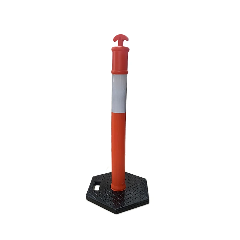 Rubber basement T-TOP warning post for road safety