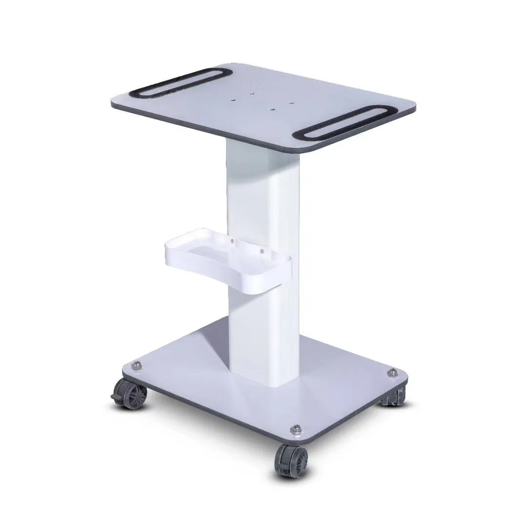 Pdt Light Shelf Aluminium White Salon Trolley Stand For Beauty Machine Assembled Trolley Cart Spa