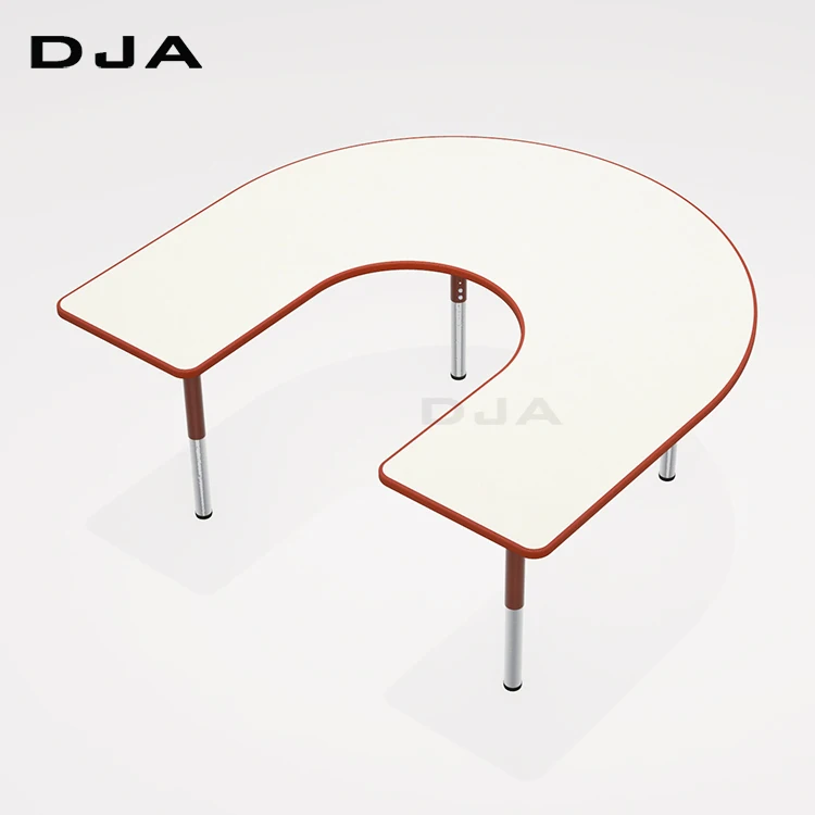 Europe style U shape  modern  old cheap school classroom MDF durable edge desk chair and table used school furniture for sale