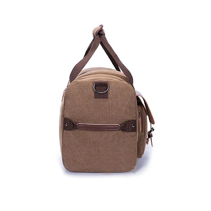 2022 custom handbags vintage leather canvas duffel bags for travel  foldable large weekender bag woman big retro tote bag