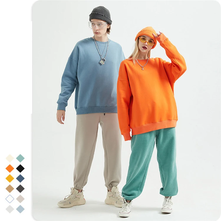 
Wholesale High Quality Fleece Fabric Oversize Fit Crew Neck Sweatshirt For Men 