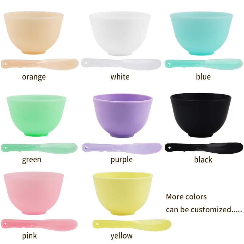 BPA Free 300ml Reusable Silicone Make Up Mask Mixing Bowl Set Silicone Mask Bowl Set With Scraper