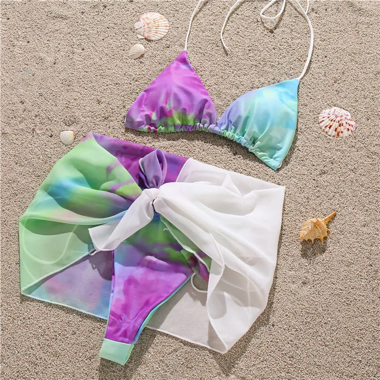 Very New Style 3 Piece Sexy Swimwear Women Tie Dye Brazil Bikini
