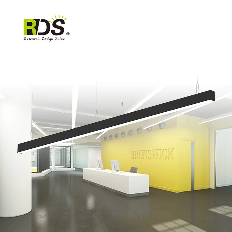 Офис склад Тонкий 15w 25w 36w 80 Вт лазерная трубка утопленный потолочный подвесной 4ft с регулируемой яркостью вверх и вниз подвесная соединчющаяся между собой линейная СИД лампа