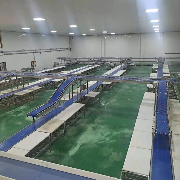 Ленточный конвейер из нержавеющей стали 304 для резки и разборки каркаса в свиной бойне