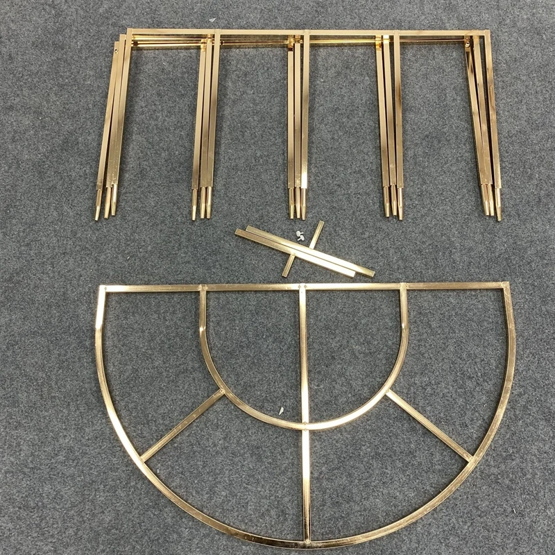 Shiny Gold Wedding Arch Backdrop Flower Stand Steel Stage Screen Ceremony Party Home Decoration Gold plated Metal Props