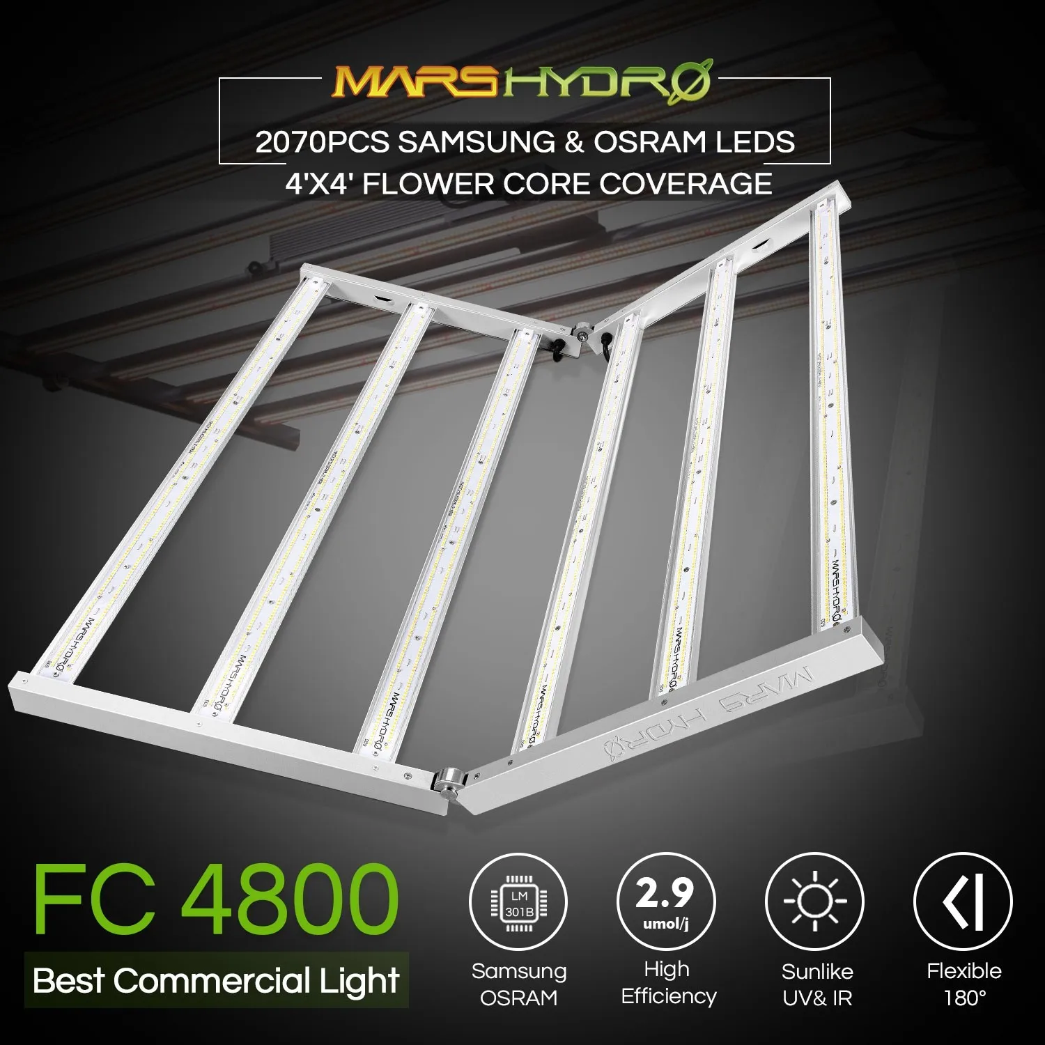  Промышленное гидропонное сельскохозяйственное комнатное растение Mars Hydro FC 4800 480 Вт 5X5Ft светодиодная сельскохозяйственная лампа для теплиц комнатных