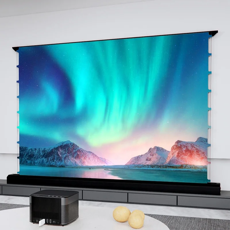 Seeball 100 inch 16:9 Pull up&down projector screen Floor rising grey screen portable projector screen