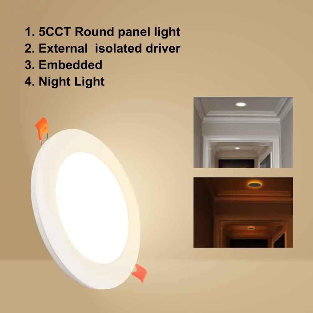 Banqcn non-dizzy non-flickering embedded ceiling downlights round recessed led panel light with external isolated driver