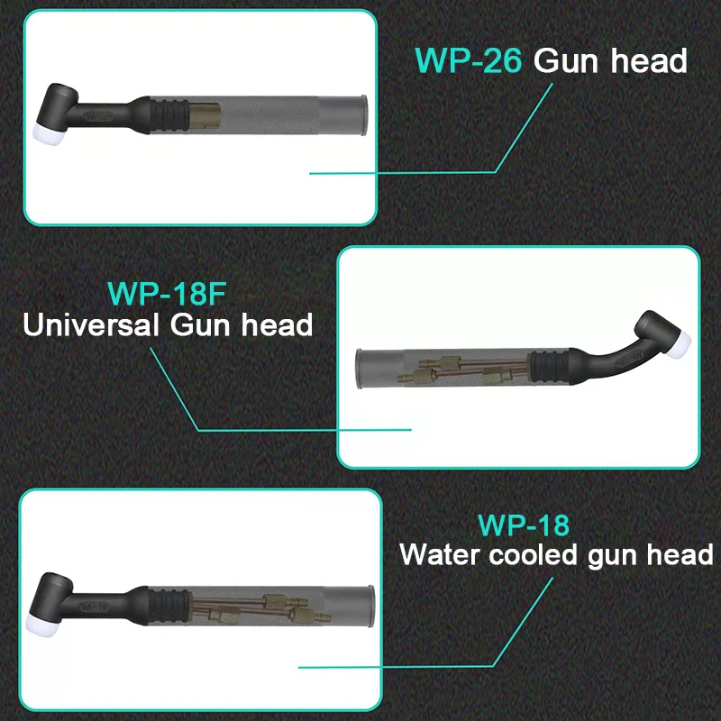 Argon arc welding gun head WP-26 air-cooled WP-18 water-cooled gun handle WP-18F universal gun head argon gas accessories