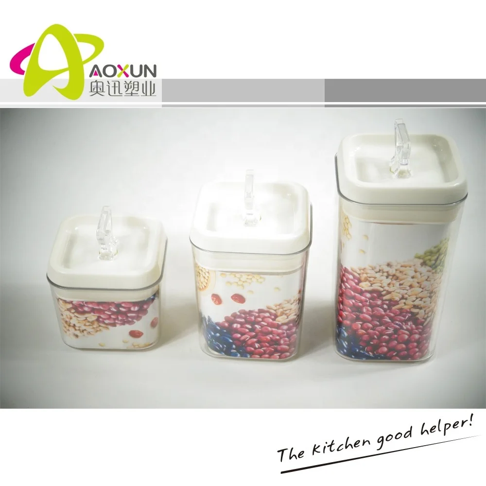 ANKOU Airtight Dry Food Milk Powder Food Storage Container Set Coffee Cereal Spaghetti Storage Container Jar with Pop Up Button