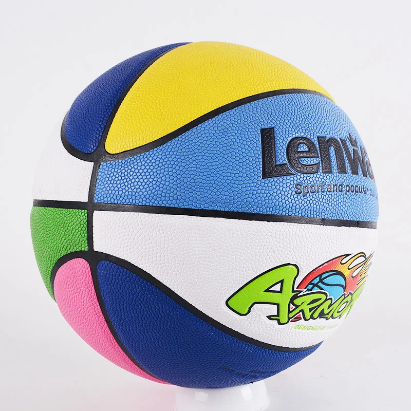 Lenwave official size 4/5/6/7/9 basketball training/game custom  pvc/pu colors 9panels basketball ball with rubber bladder