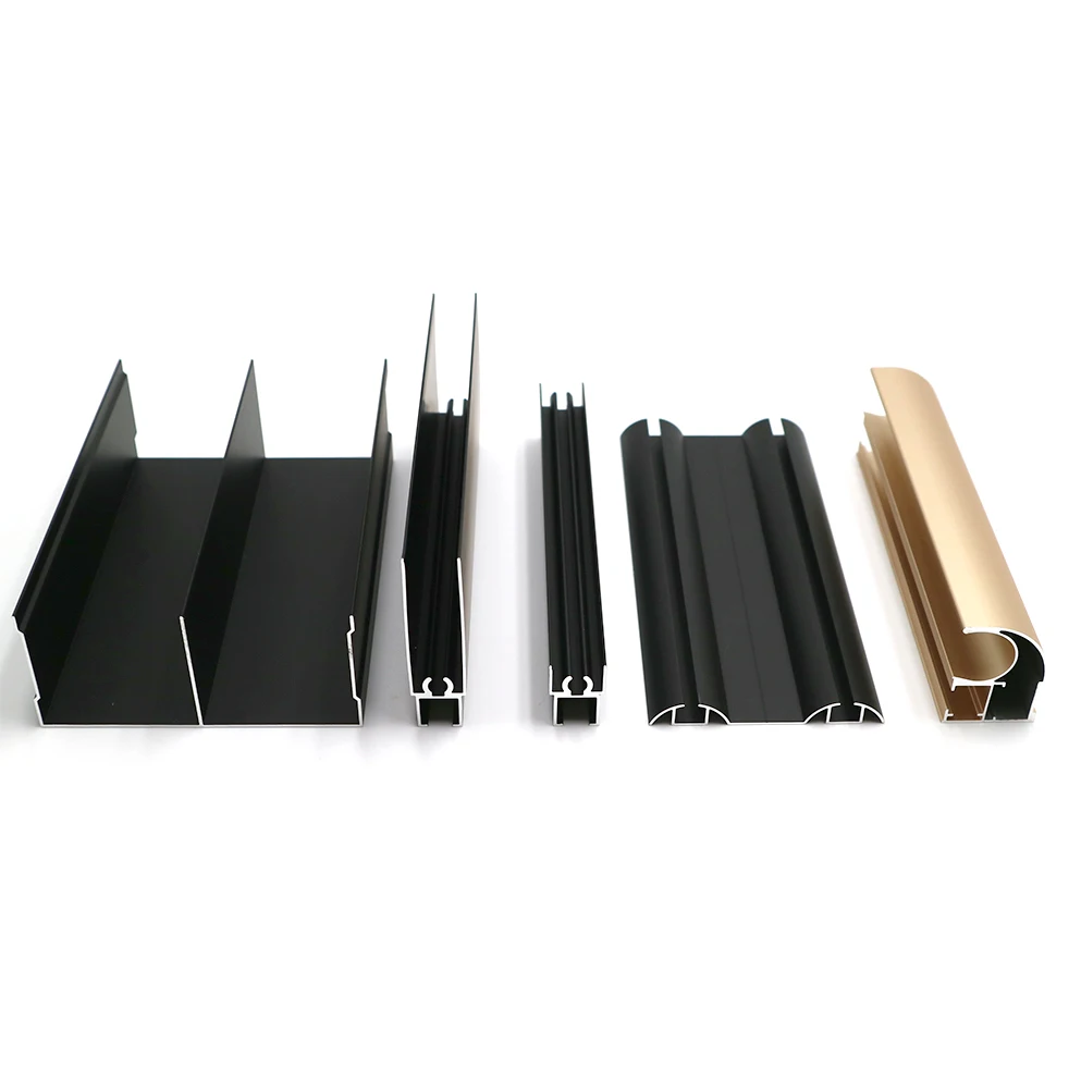 Bedroom wardrobe sliding fitting door system aluminum alloy profile oxidation spray paint for kitchen cabinets frames