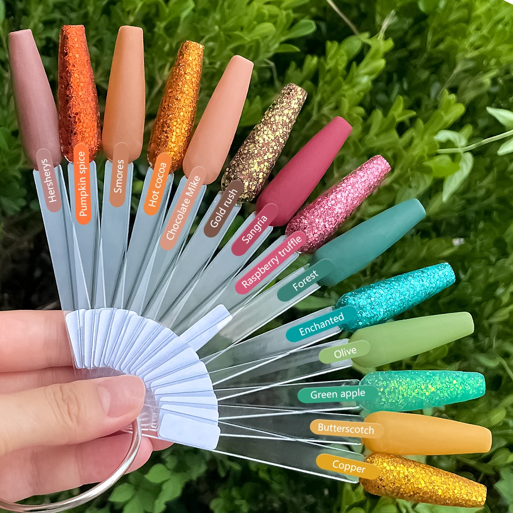 14  Colors Fall Autumn Acrylic Nail Powder Gold Orange Acrylic Powder for Nail Carving French Nail Extension