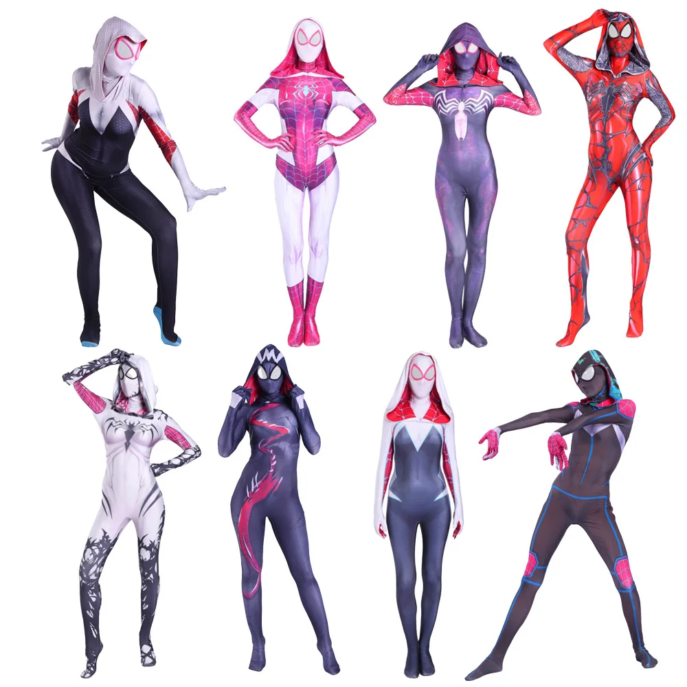 Gwen Stacy Spider Man Women Suit Sexy Adult Disfraz Costume Mary Jane Suit Outfit Parallel Children Adults Clothes for Girls
