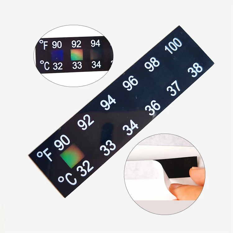 Stocked High Quality  32-38C Adhesive Strip Thermometer Temperature Crystal Digital Digital Lcd Thermometer  Customized Logo