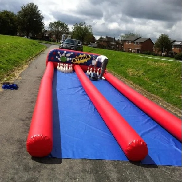 8x3m Large Kids Inflatable Bowling Alley Games Giant Outdoor Inflatable Sports Games For Children Events