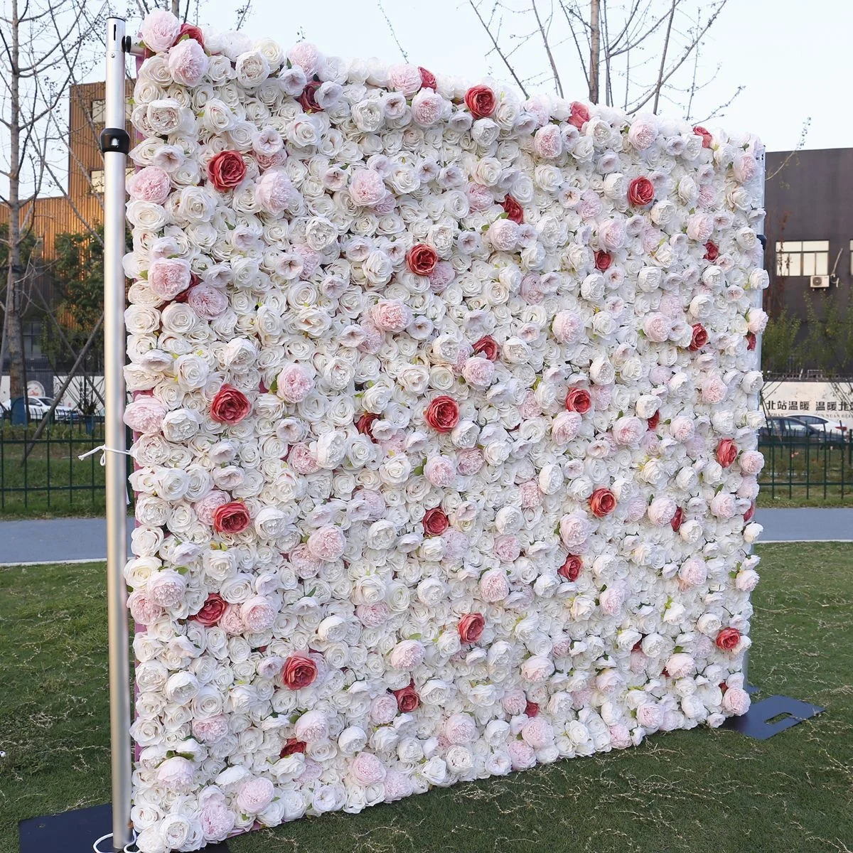 MF-L732 3D simulation silk rose composite panel wall for opening ceremony and wedding studio decoration