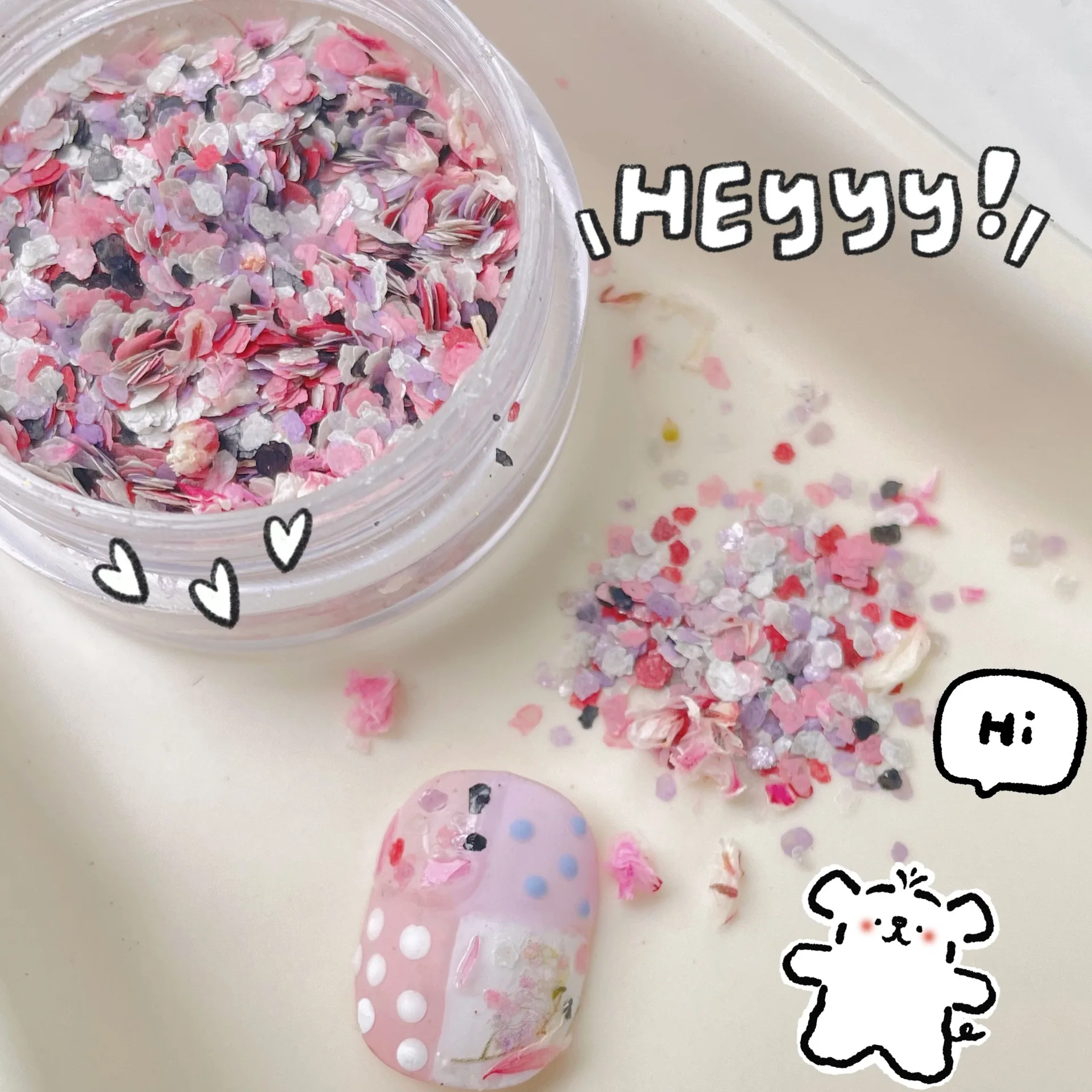 Natural Mica Crushed Flake Candy Mica Powder PVC Dry Flower Mix for DIY Nail Sugar Glitter 3D Nail Charm Accessories