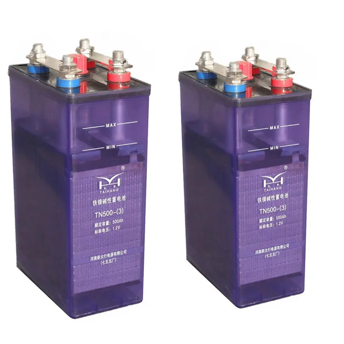 new nickel iron battery  taihang brand 24v 48v 500Ah solar battery
