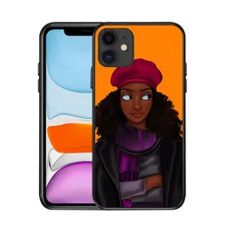 Cute Black GIrl Aba Fashion Soft Tpu Protection Phone Case For Iphone X XR 11 12 13 Pro Max 7 8 Plus Shockproof Phone Cover