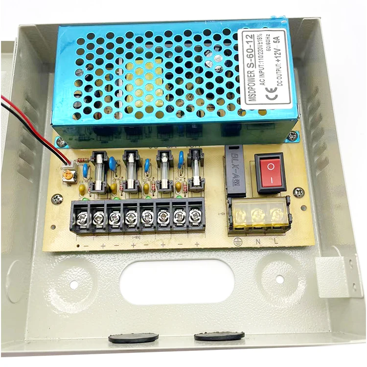 switching power supply cctv camera power 12v 10a 9ch with ac plug