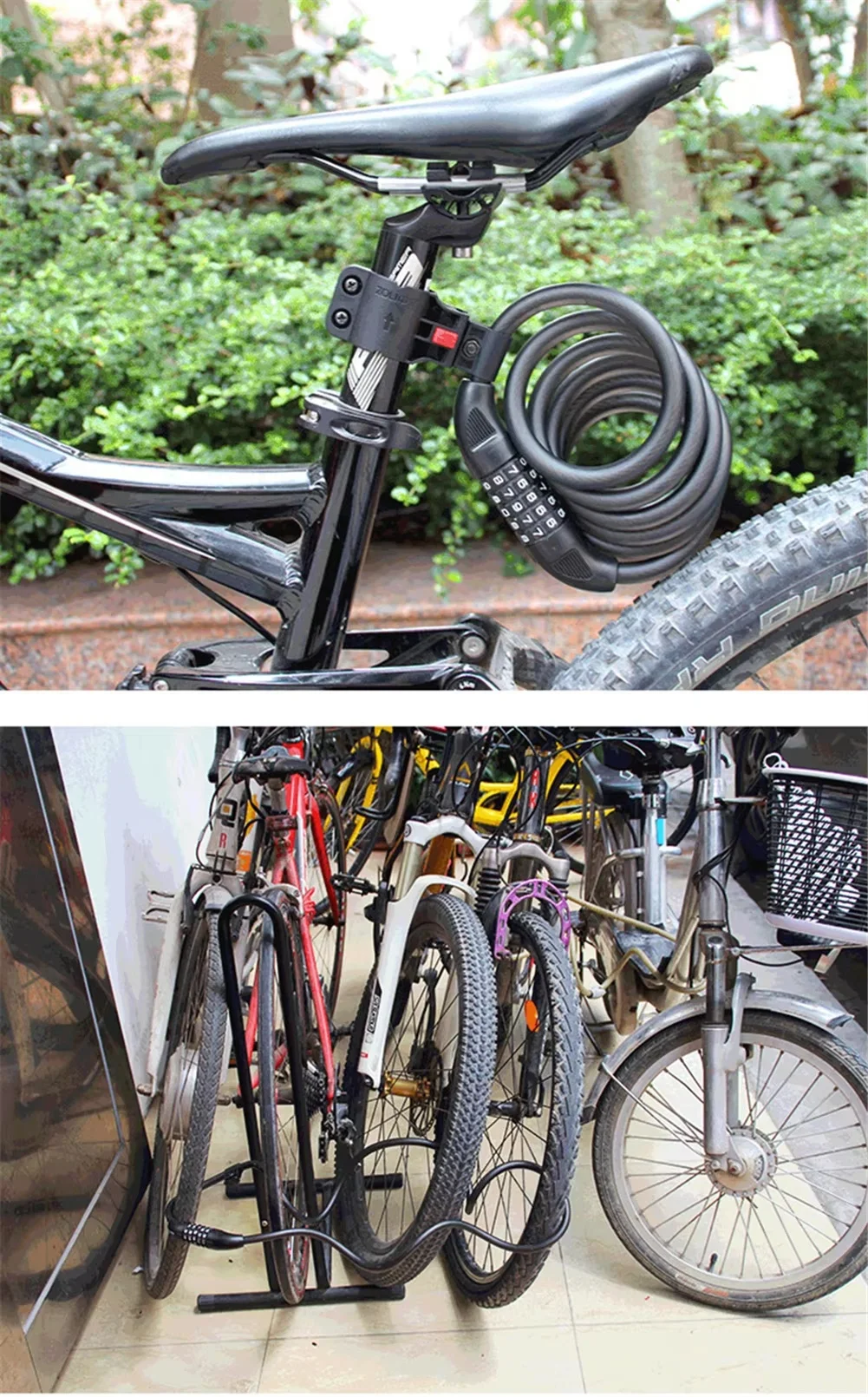 GUB Bicycle Combination Lock Chain Anti-theft Security Lock for Bike Mountain Chain Padlock Bike Lock 5 Digits SF-31