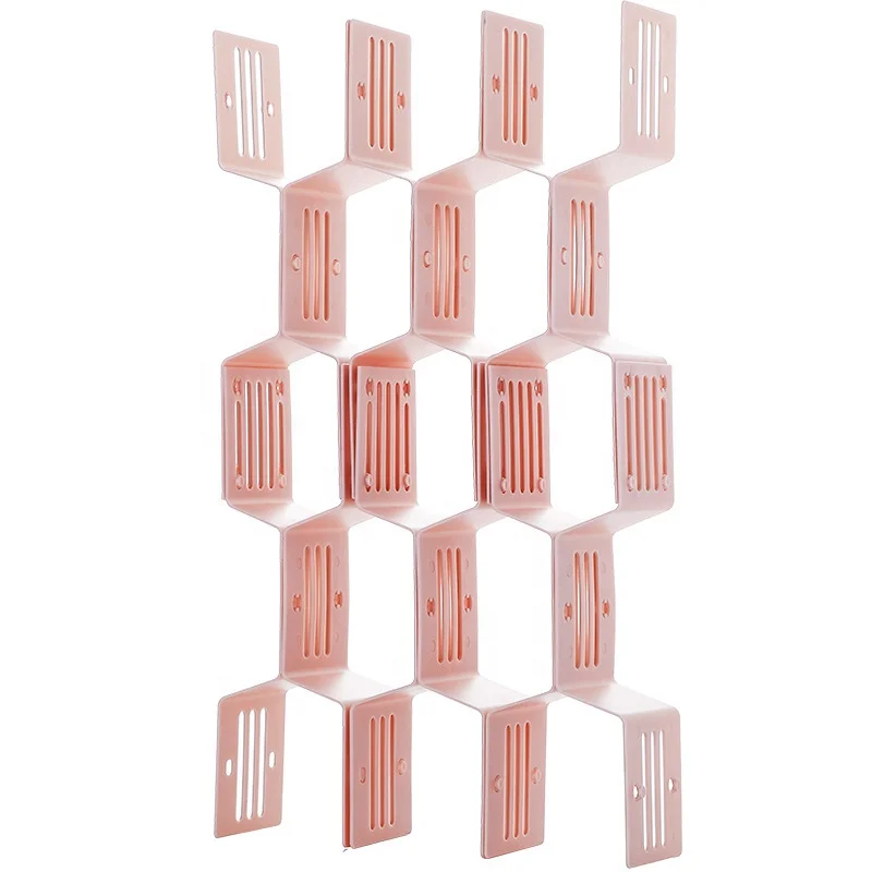 12 pieces Drawer storage partition board plastic free combination underwear socks organizing partition box