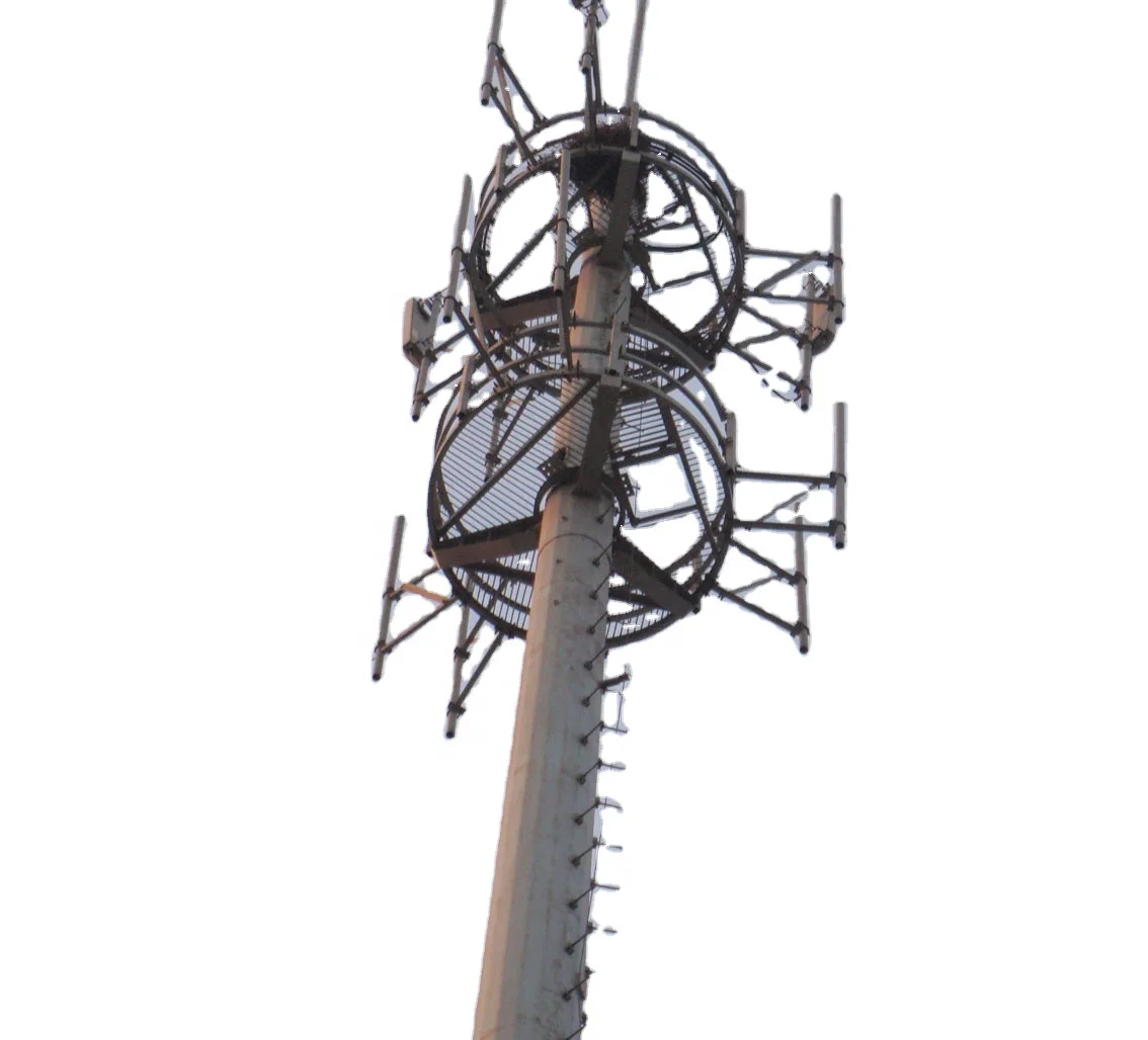 30m Light duty communication monopole antenna tower