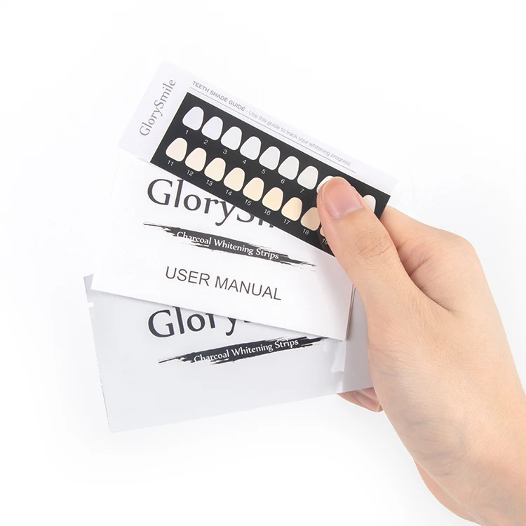 Charcoal Teeth Whitening Strips Private Logo With 14 Pouches For Private Label