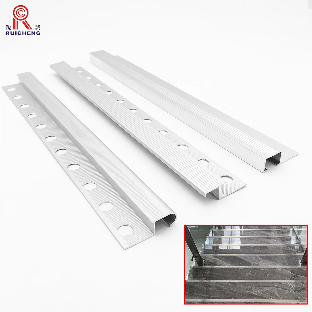 Treads Staircase Anti-Slip Accessories Extruded Laminate Aluminum Indoor Stair Nosing