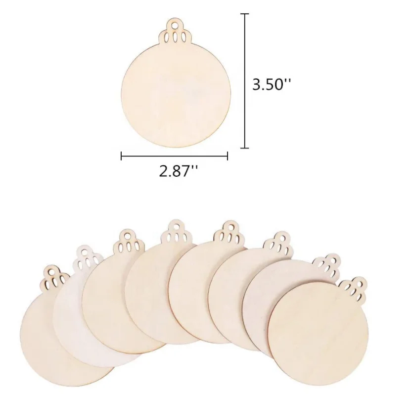 Bestselling 60 PCS DIY Wood Circles Decorations Wooden Christmas Ornaments for Crafts Centerpieces Holiday Hanging