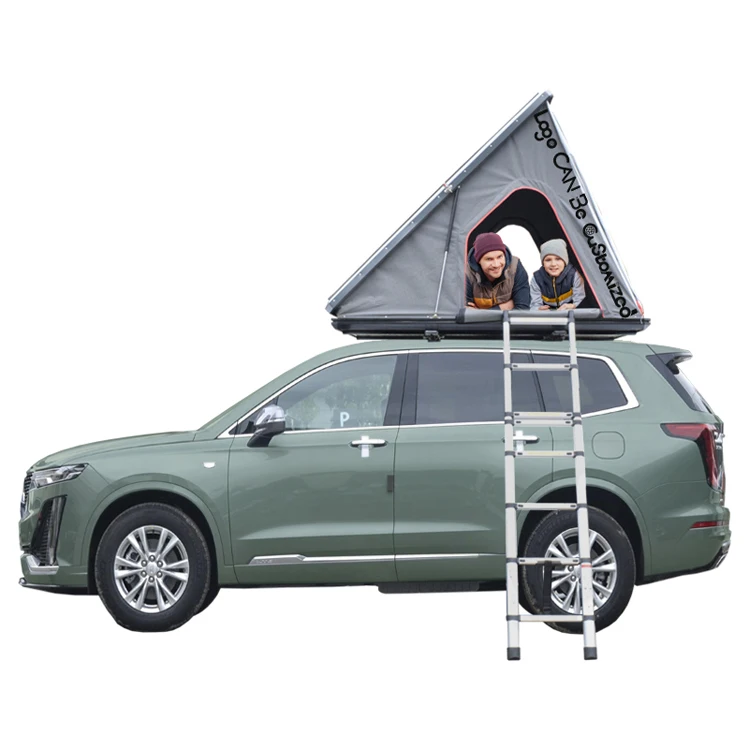 Aluminum Triangle Hard Shell Semi-automatic Hydraulic Car Roof Tent For Camping