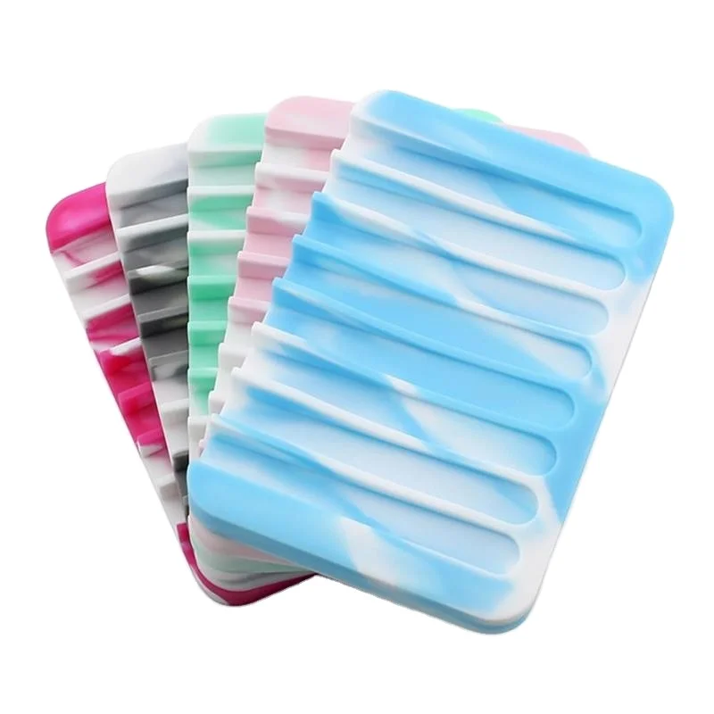 Eco friendly bathroom silicone soap holder case box travel soap dish with drain