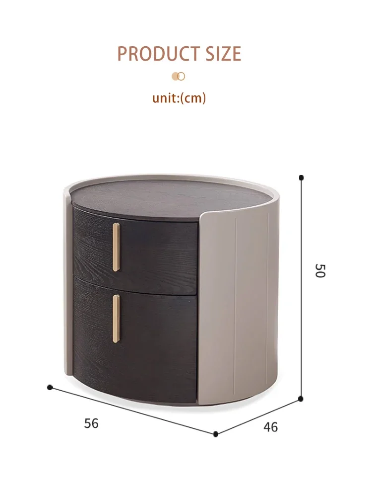 Atunus Italian Modern Minimalist Bedroom Side Table Furniture Temper Glass Top Wooden Structure Night Stand