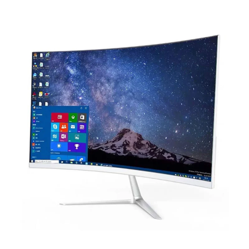White color 24 inch 1080p curved design 75hz gaming monitor with High-definition multimedia interface