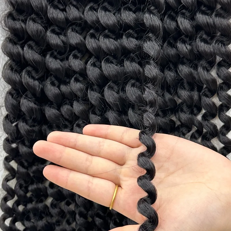 High quality 3x wand curly weave synthetic bundles set Natural black 14-18inch jerry curl hair extension heat resistant fiber