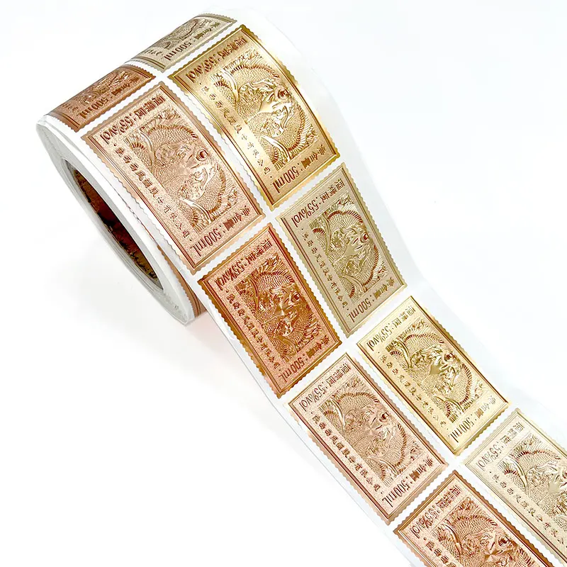 Cheap Custom Antique Aluminium Foil Electroplating Labels Hot Stamping Embossing Packaging Metallic Sticker