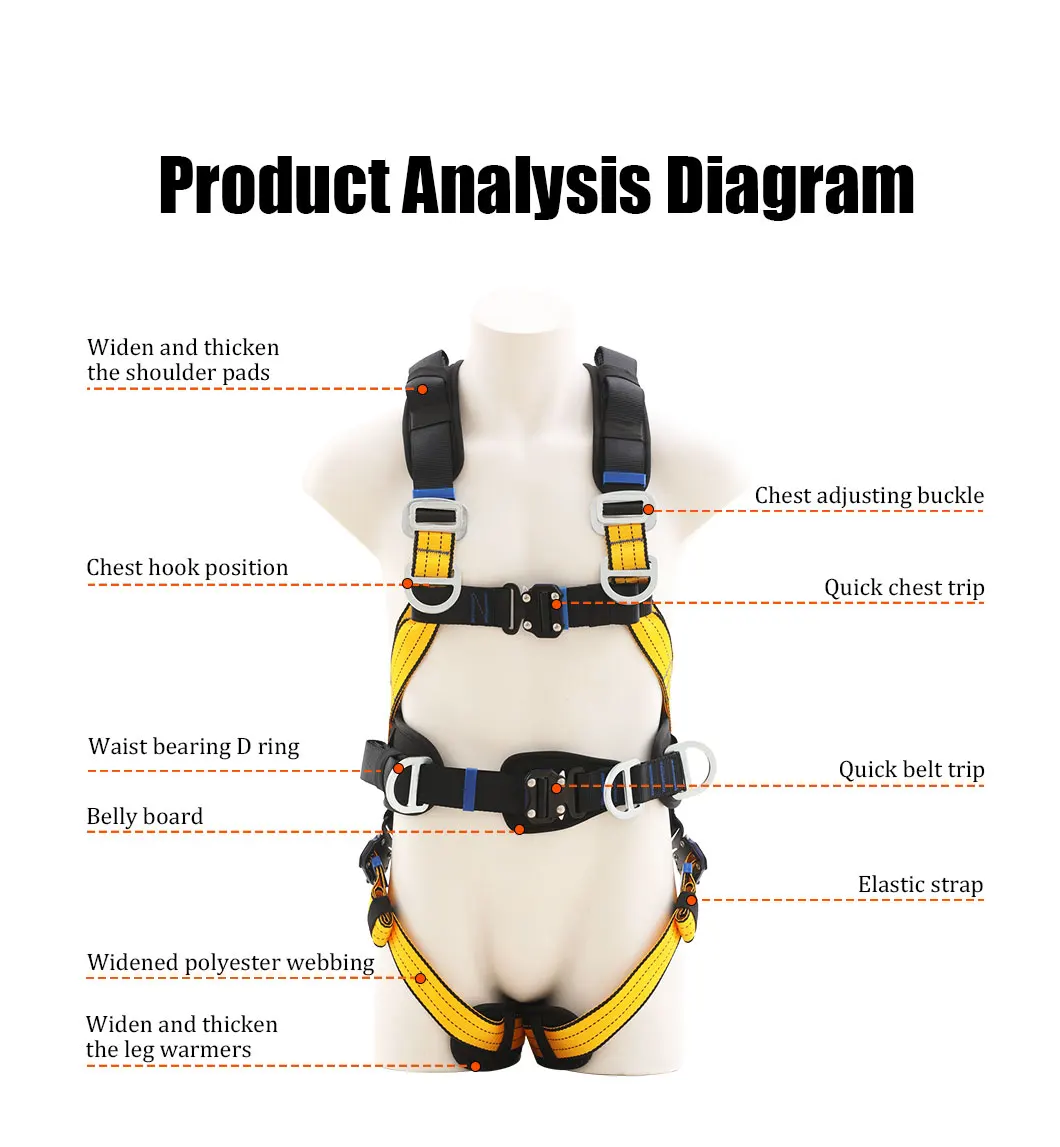 Double hook full body five point safety belt harness and high-altitude work
