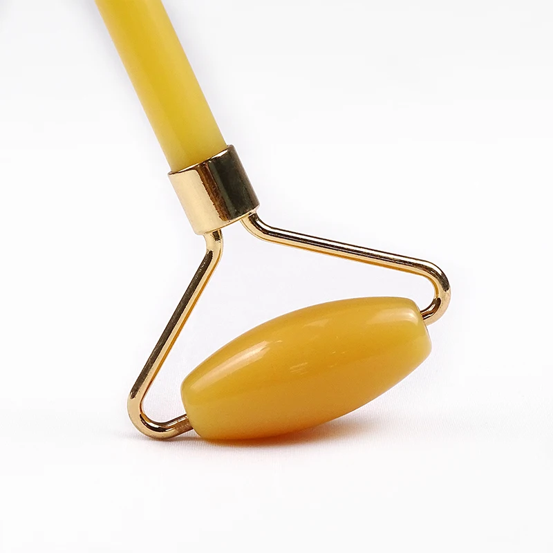 Wholesale Beauty Lift Skin Yellow Stone  Facial Skin Care Mini Jade Roller Gua Sha
