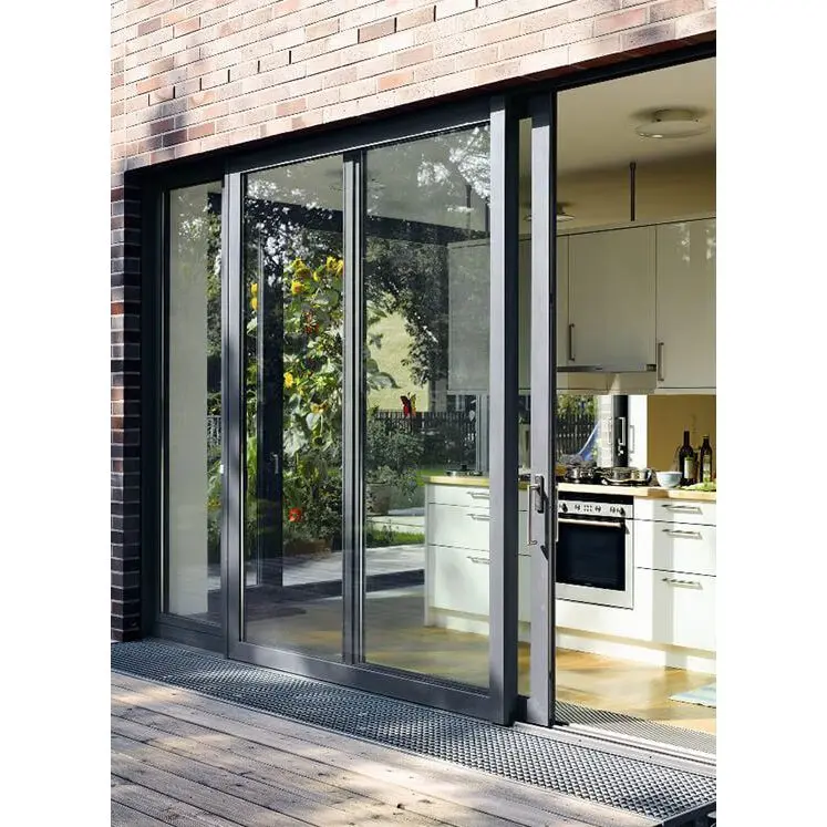 Windproof Interior Door Aluminum Aluminium Double Glazed Lowes Sliding Glass Patio Doors Price For Home