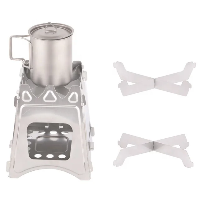 Top Selling Ultralight Outdoor Camping Wood Stove Multi-Fuels Alcohol Folded Stainless Steel Stove