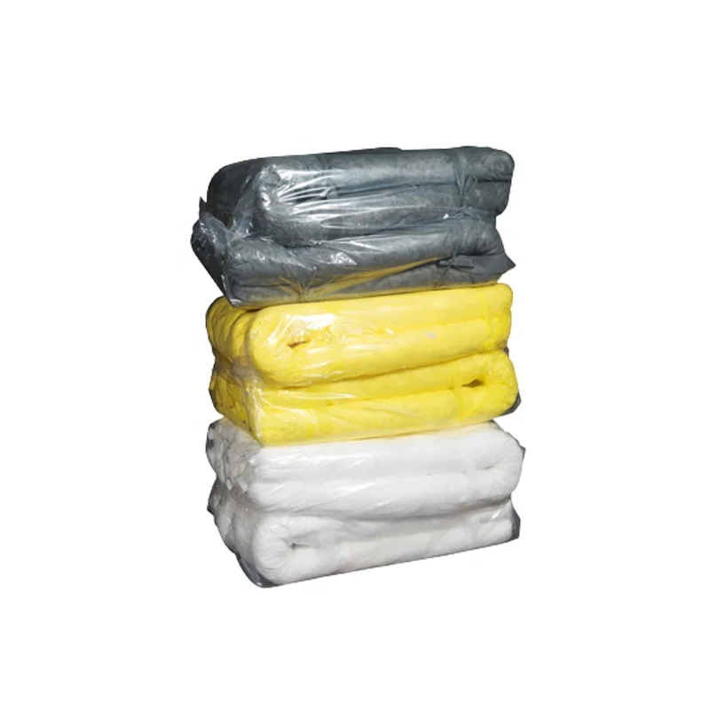 White Oil Absorbent Socks Workplace Safety Pad for Spillage Cleanup Factory Price